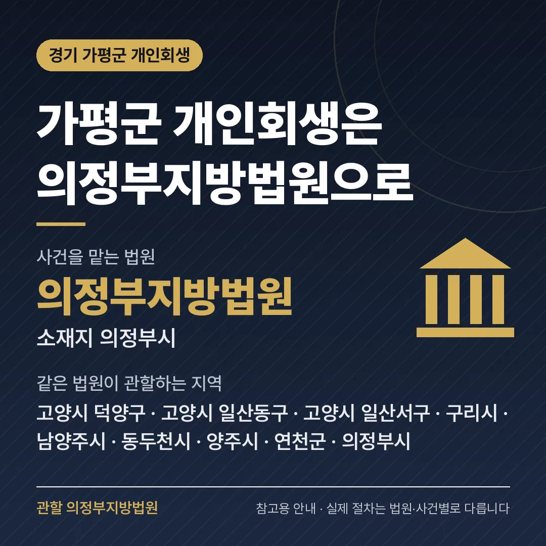 경기 가평군 개인회생 관할 법원 — 의정부지방법원