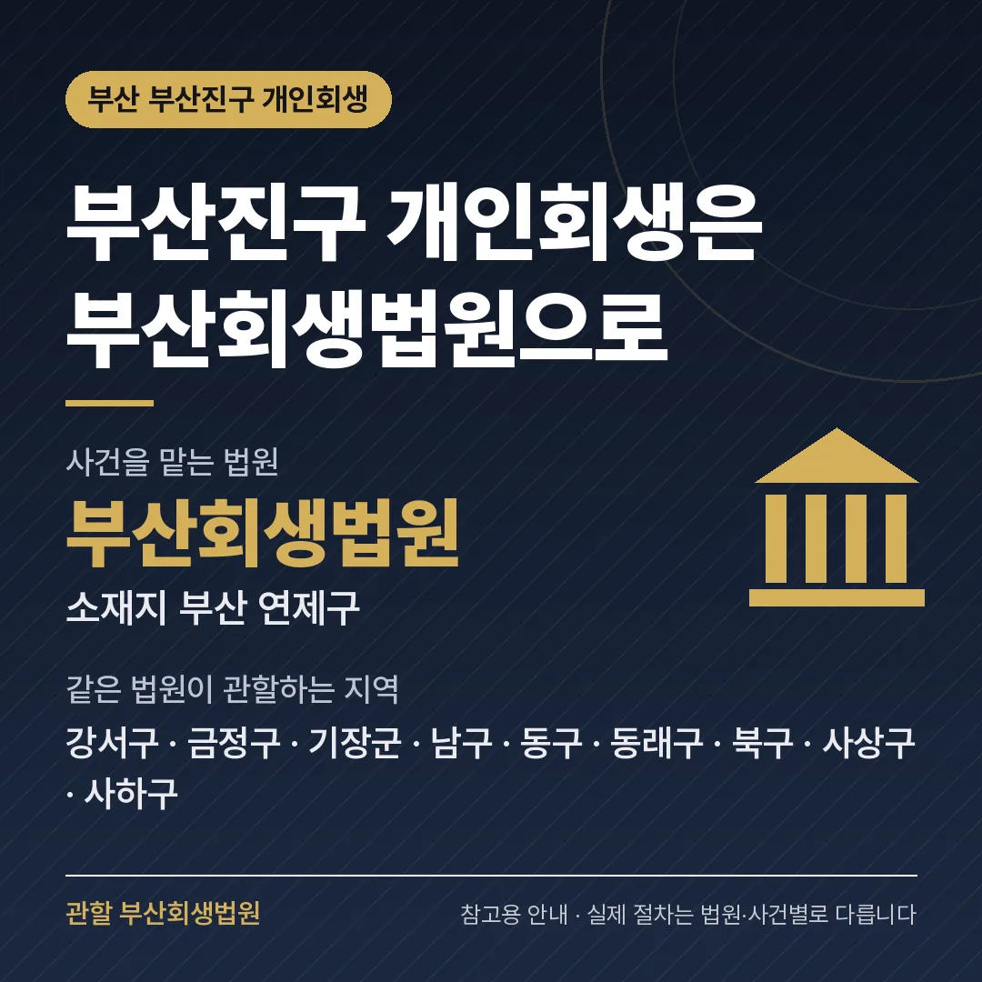 부산 부산진구 개인회생 관할 법원 — 부산회생법원